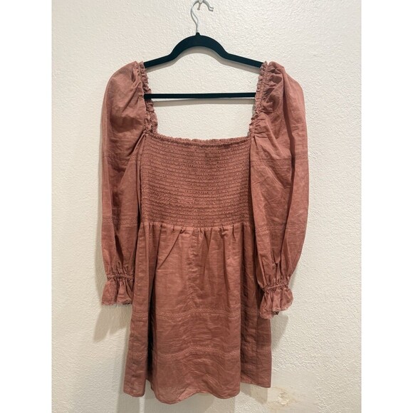 Reformation Dunes Mini Dress in Praline 100% Organic Cotton  Size 4 - Picture 3 of 9